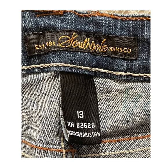 Vintage 1980s Southpole Denim Jean Shorts High Rise Jeans SIZE 13 - Picture 4 of 10